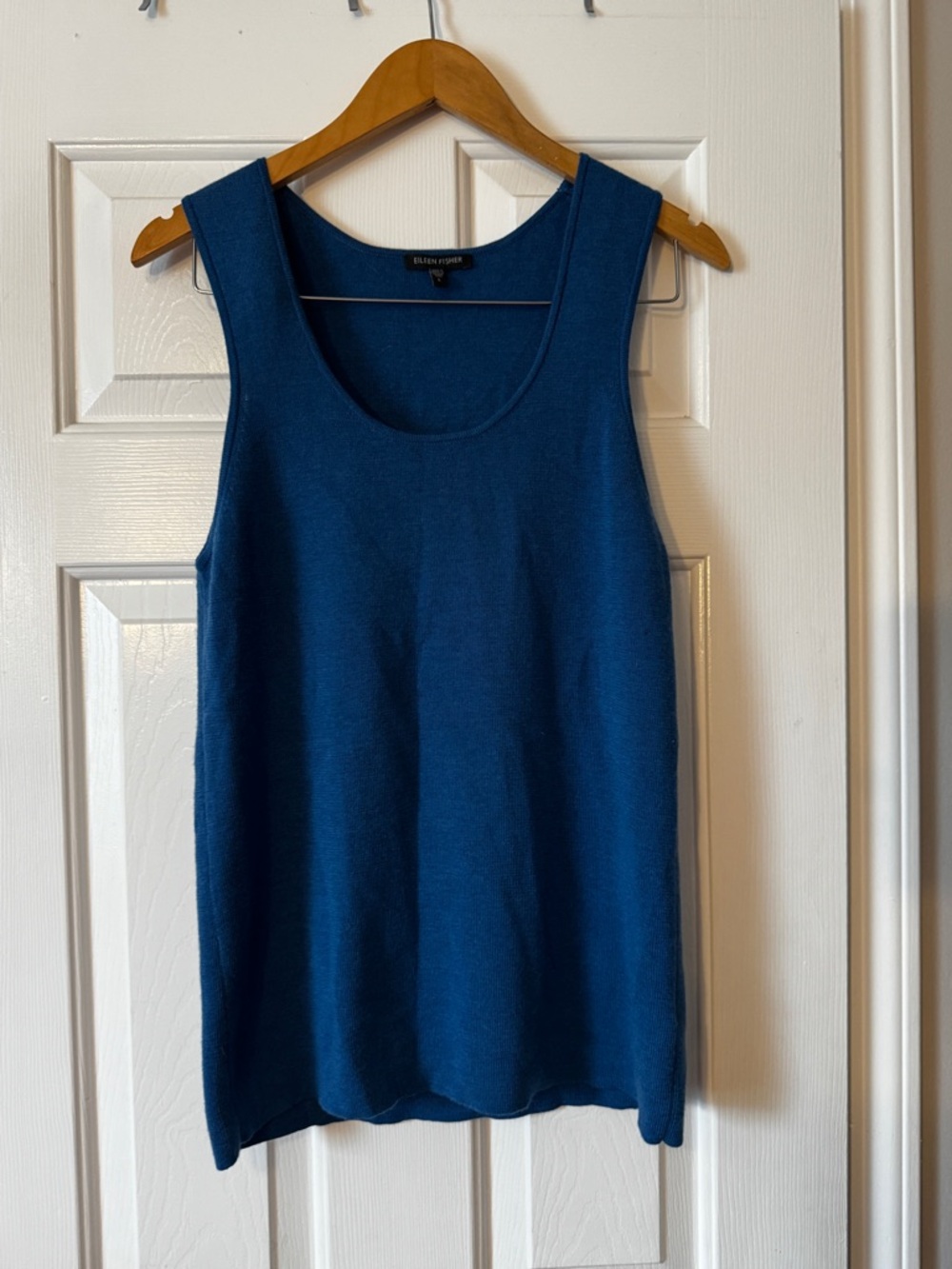 Eileen Fisher Royal Blue 100% Merino Wool Knit Tank Top